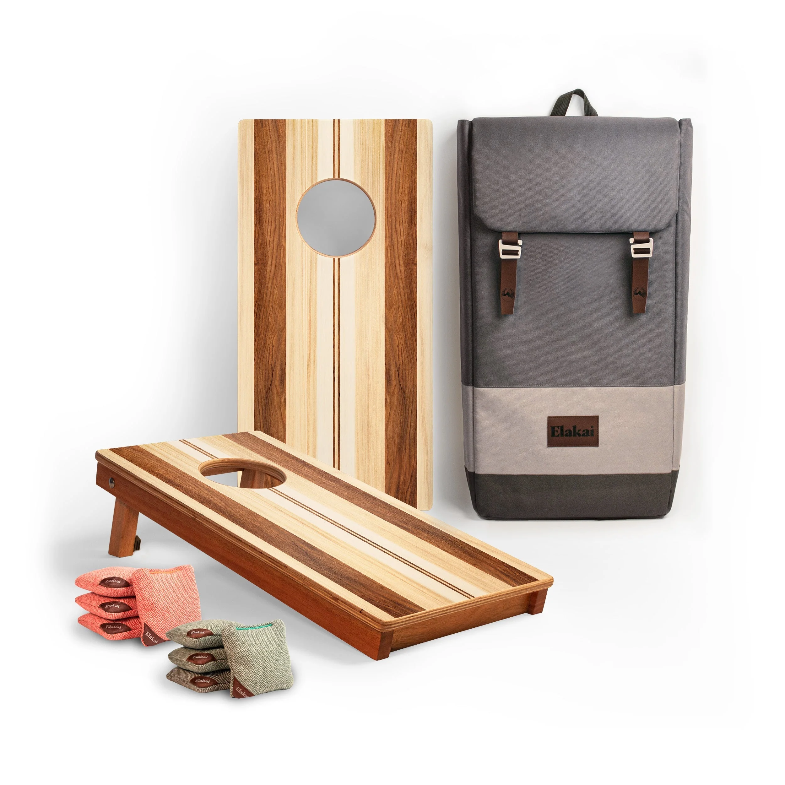 1ft x 2ft Graphic Wood Travel Cornhole Set | Natural Surf Beach Collection - Image 10