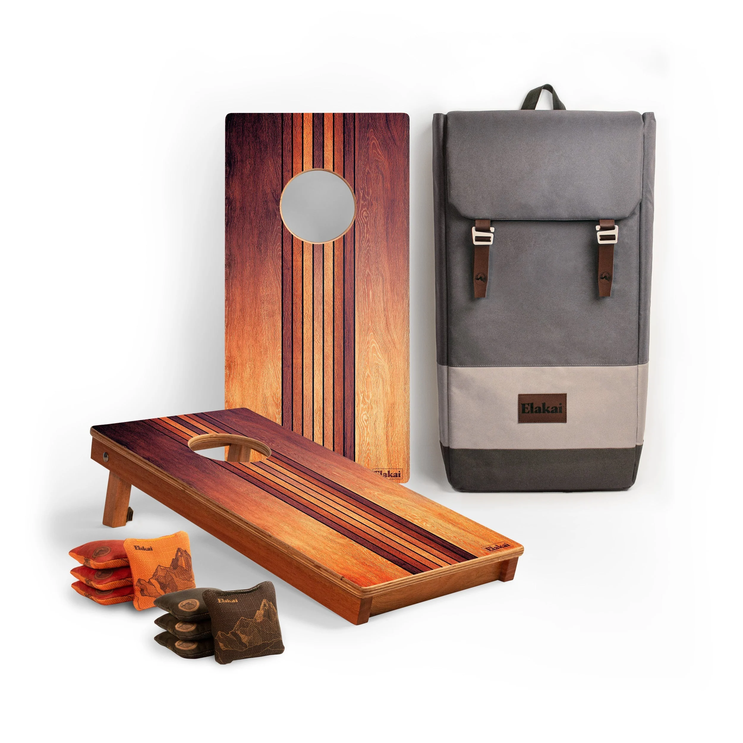 1ft x 2ft Graphic Wood Travel Cornhole Set | Natural Surf Beach Collection - Image 13