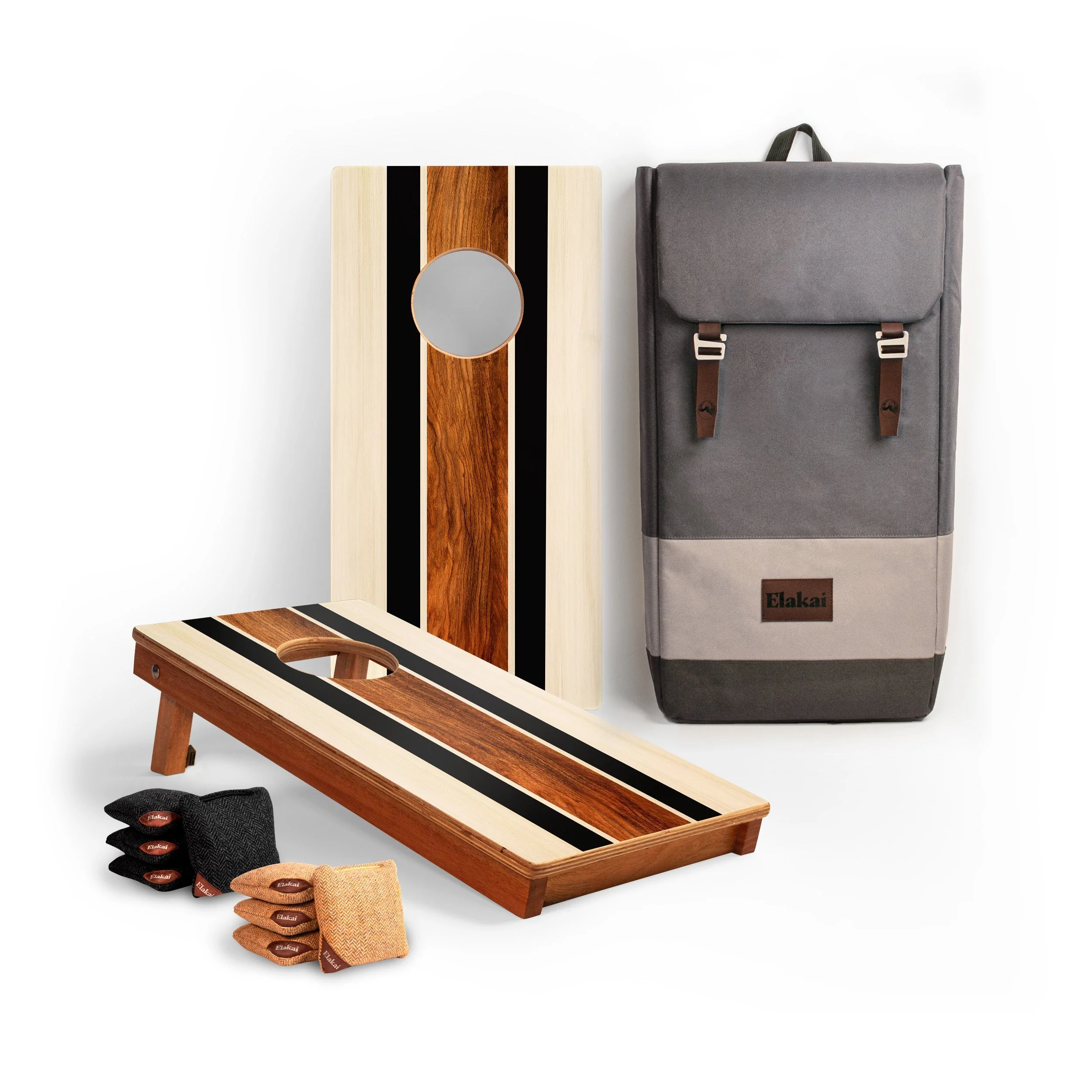 1ft x 2ft Graphic Wood Travel Cornhole Set | Natural Surf Beach Collection - Image 7