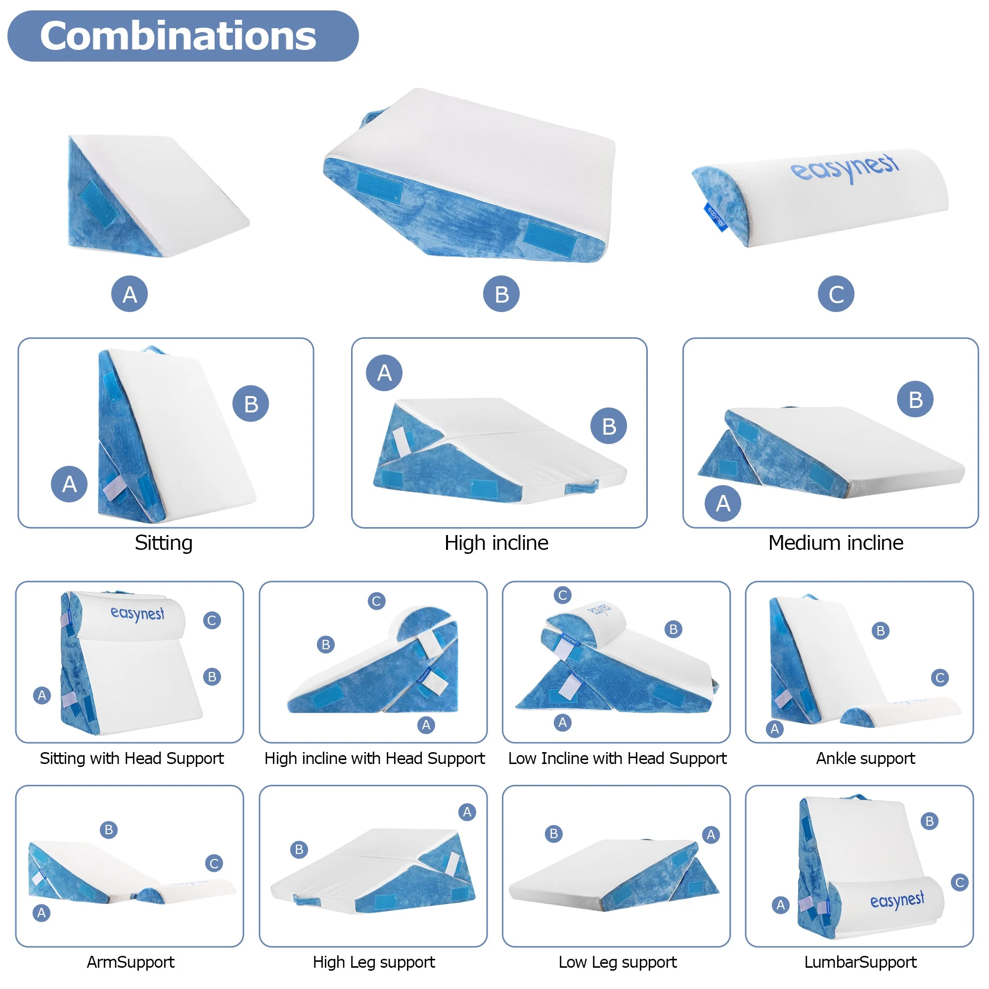 EASYNEST Bed Wedge Pillow - Image 13
