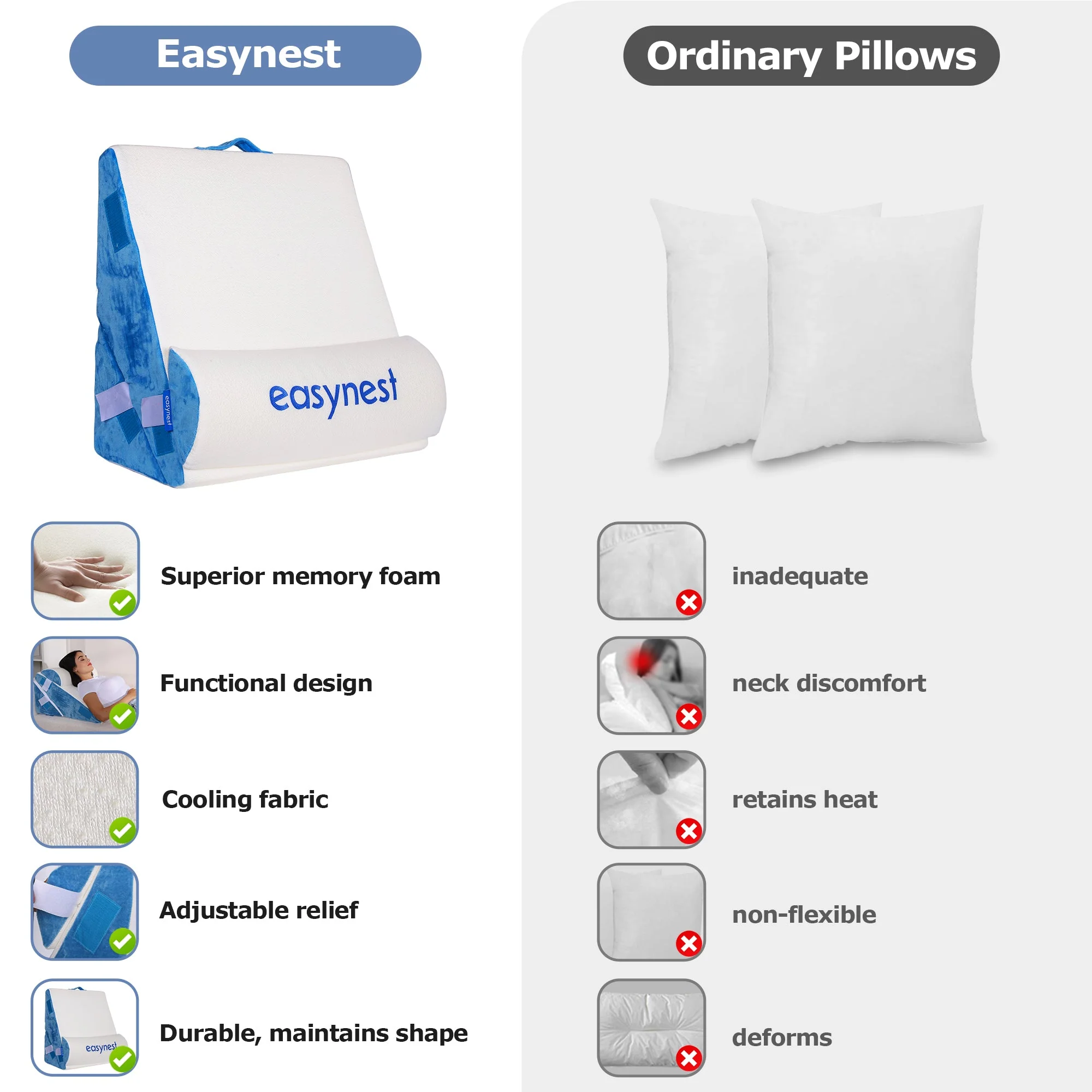 EASYNEST Bed Wedge Pillow - Image 7