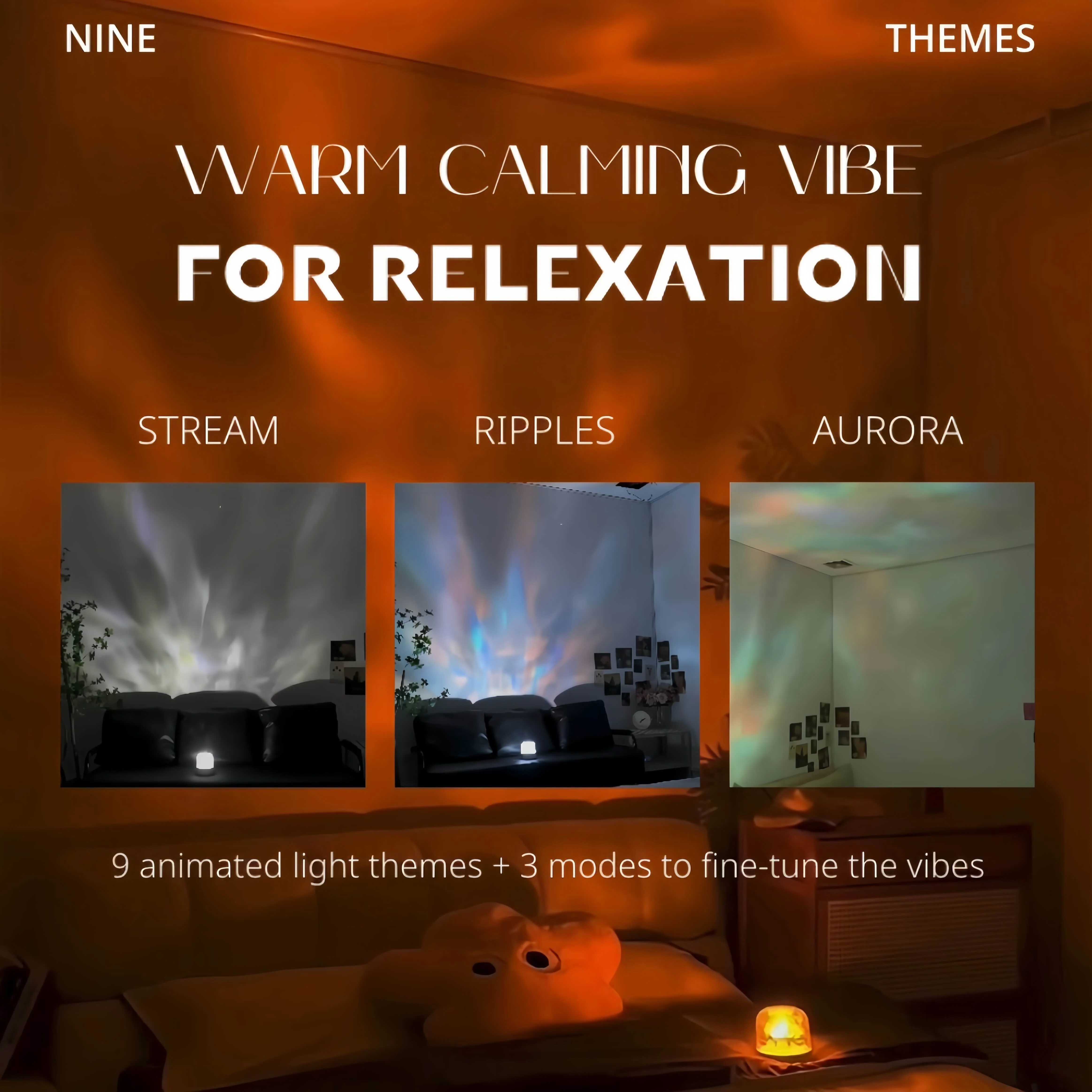 Light Theatre: Ambient Light With Stereo Speaker, Ripple Sunset Aurora Projector All-in-1 by INSPECIAL HOME - Image 4