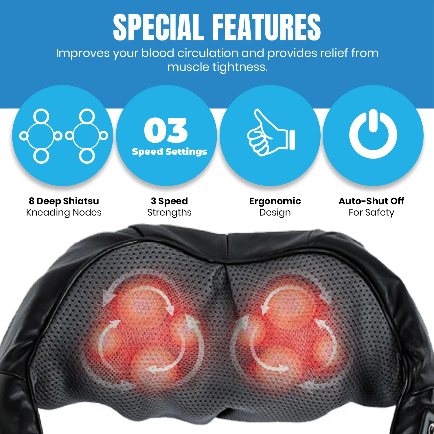 3D Shiatsu Heating Back and Neck Massager - Image 4