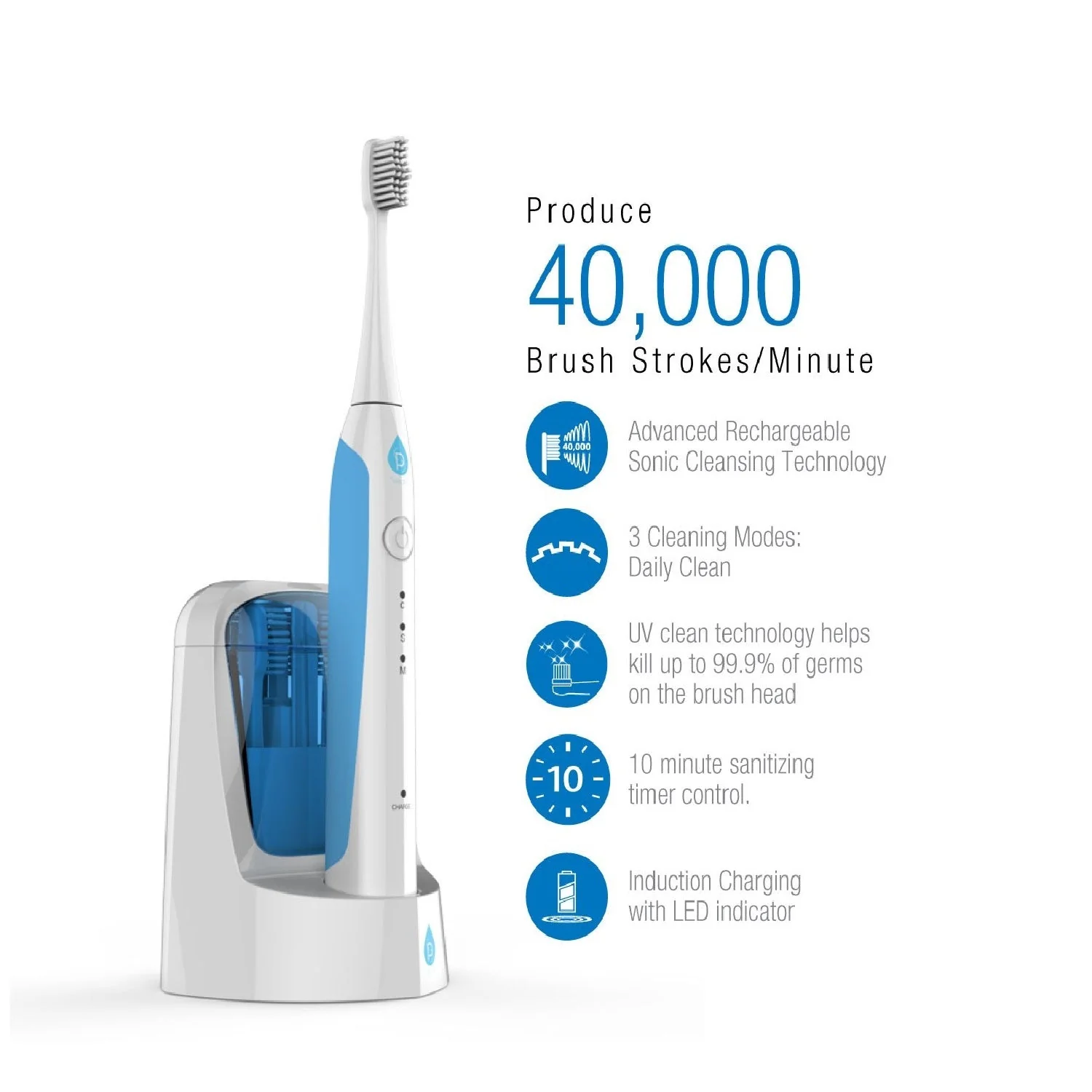 Sonic Smart Series Rechargeable Toothbrush with UV Sanitizing Function - Image 3
