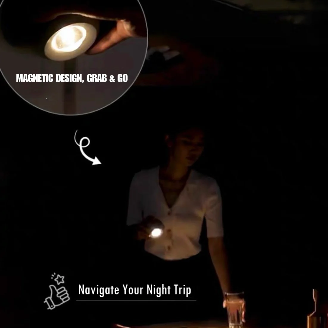 Space Age Motion Sensor Night Light: Punch-free Wall Accent Lighting, Dimmable Nursery Light, Portable Flash Light All-in-One by INSPECIAL HOME - Image 11