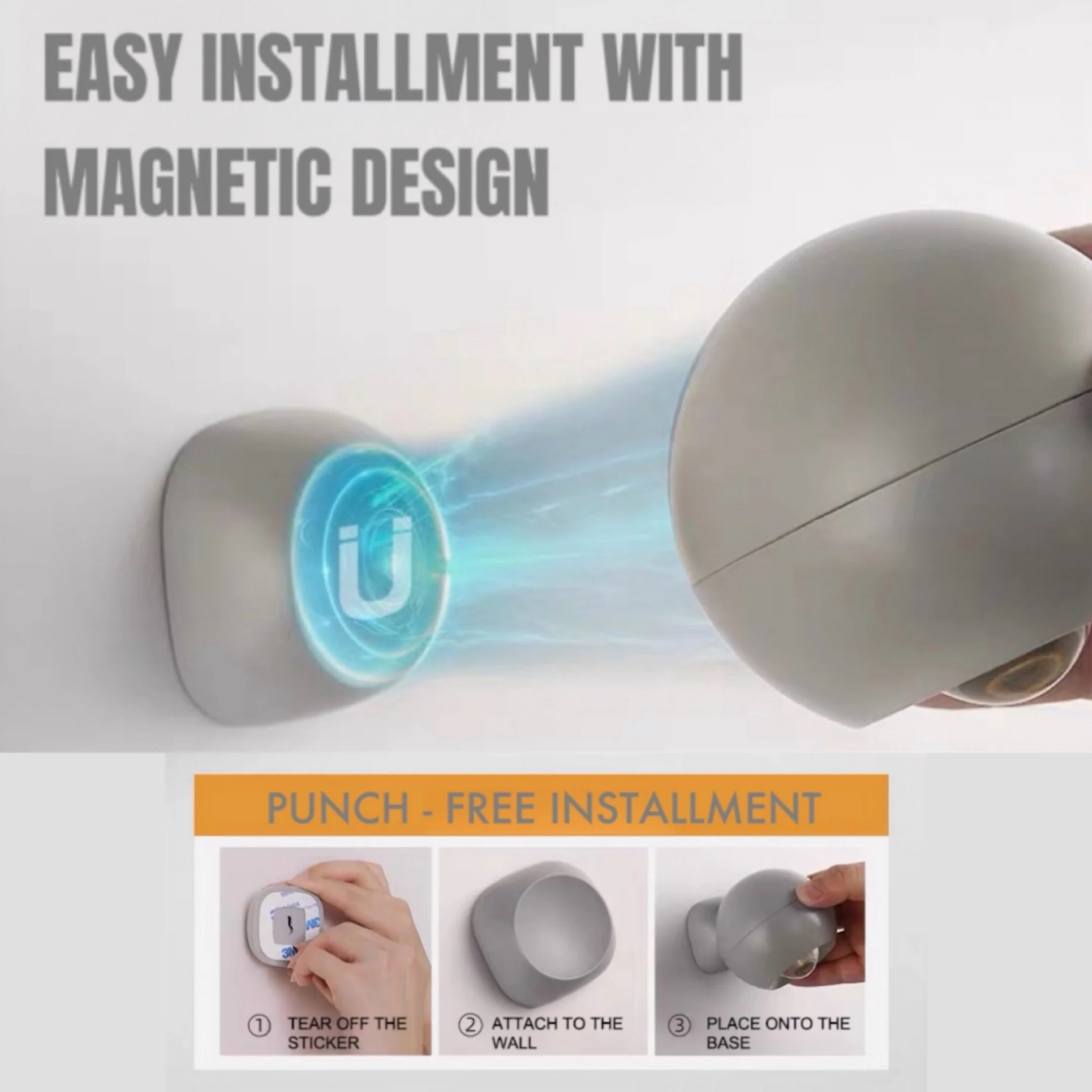 Space Age Motion Sensor Night Light: Punch-free Wall Accent Lighting, Dimmable Nursery Light, Portable Flash Light All-in-One by INSPECIAL HOME - Image 8