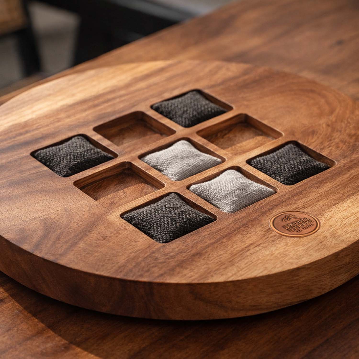 Studio Series Live Edge Acacia Wood Tic Tac Toe Game - Image 3
