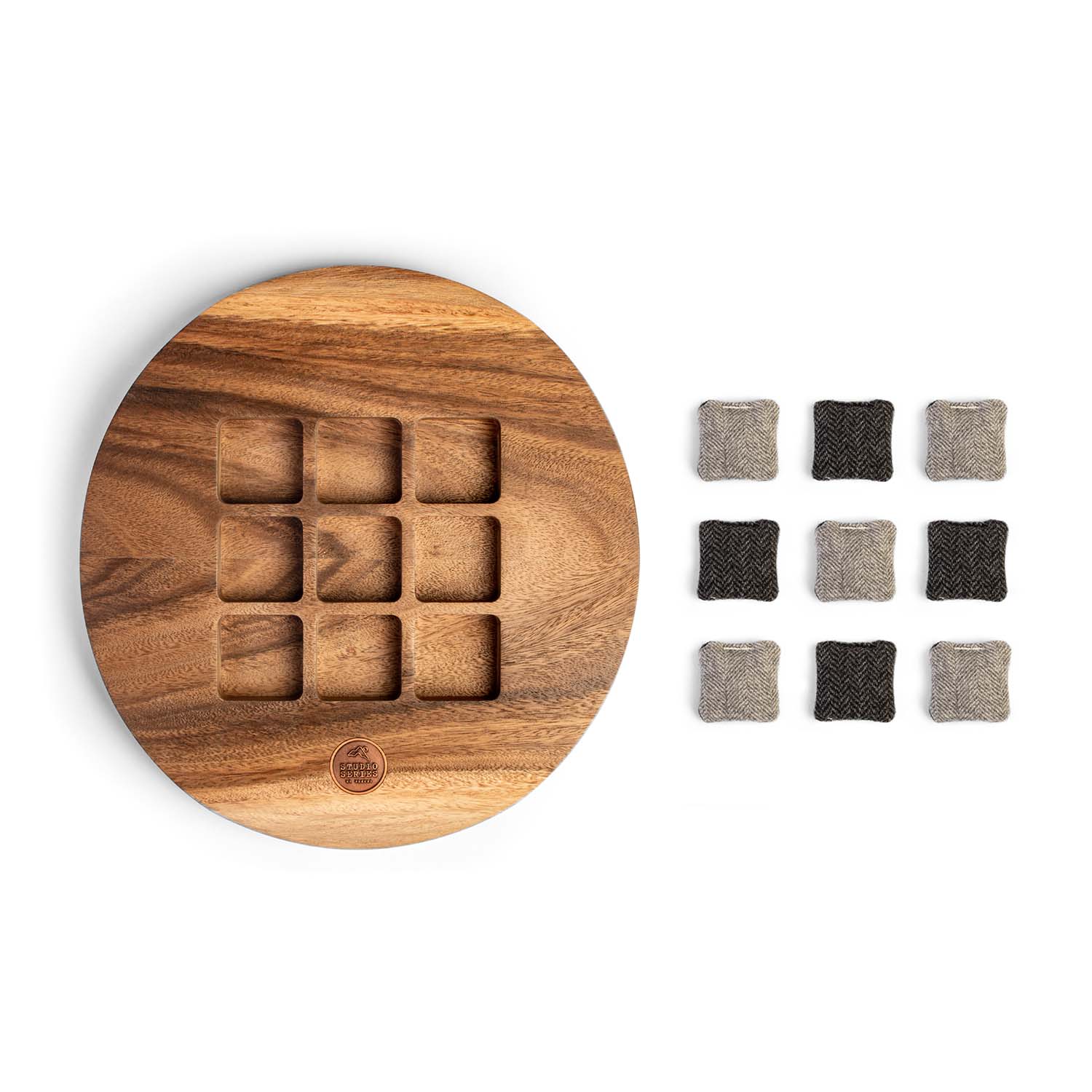 Studio Series Live Edge Acacia Wood Tic Tac Toe Game - Image 5