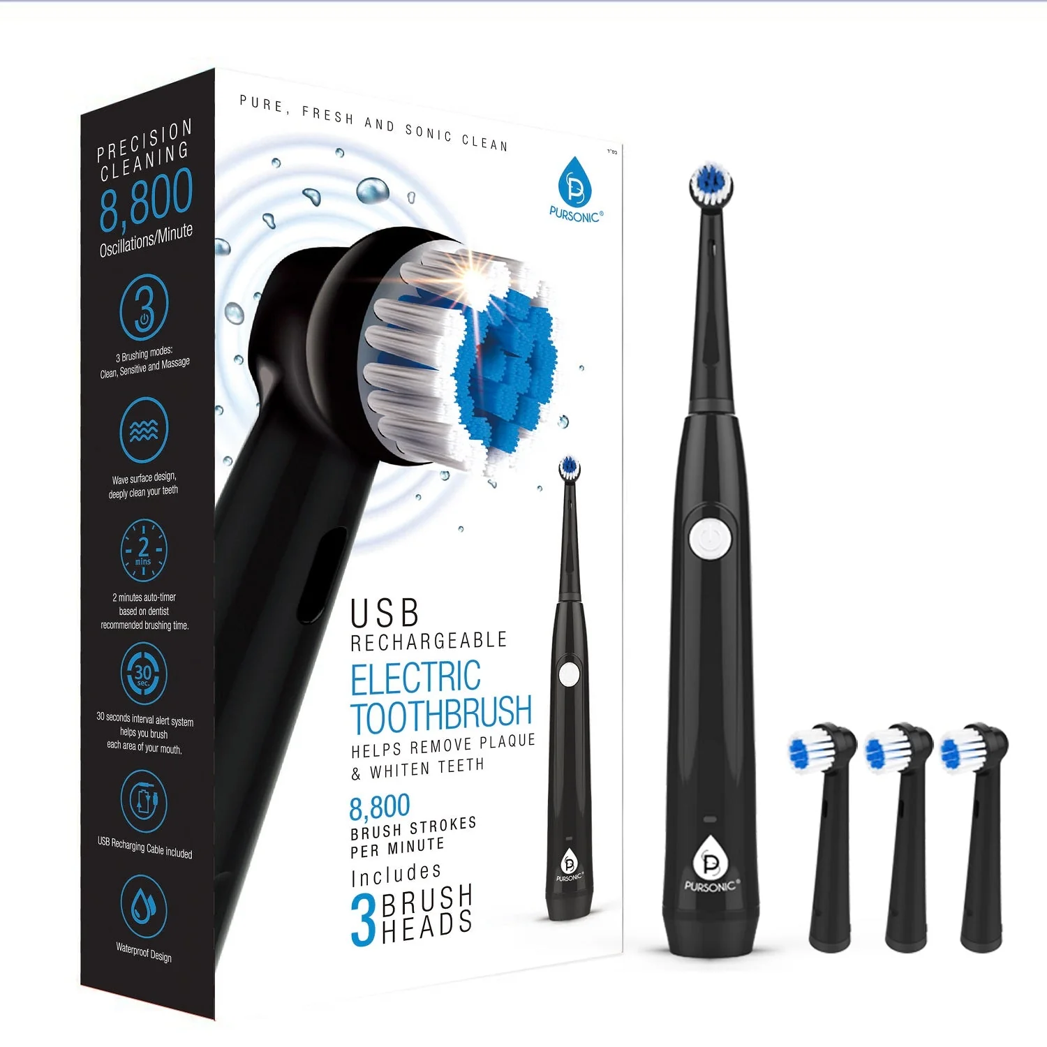 USB Rechargeable Rotary Toothbrush - Image 3