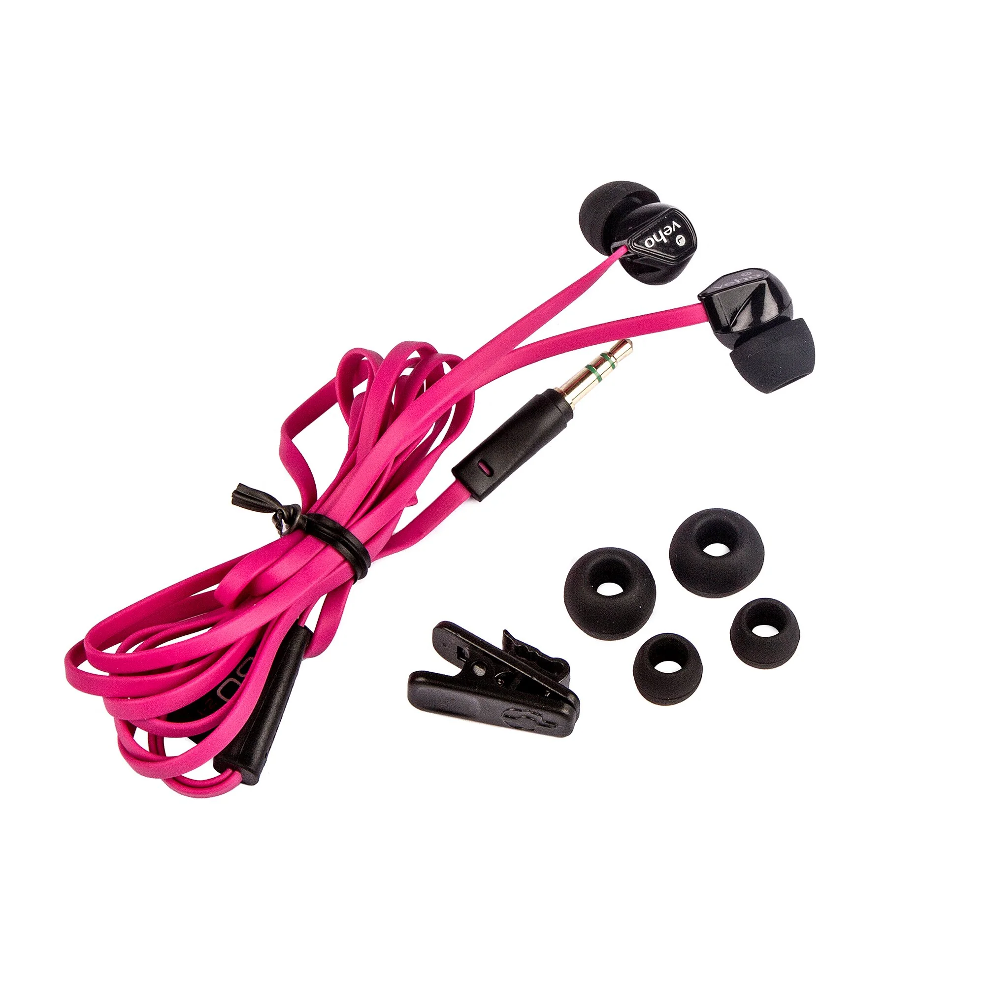 Veho 360 Z-1 Stereo Noise isolating Earphones with flex 'anti' tangle cord system - Pink - Image 3