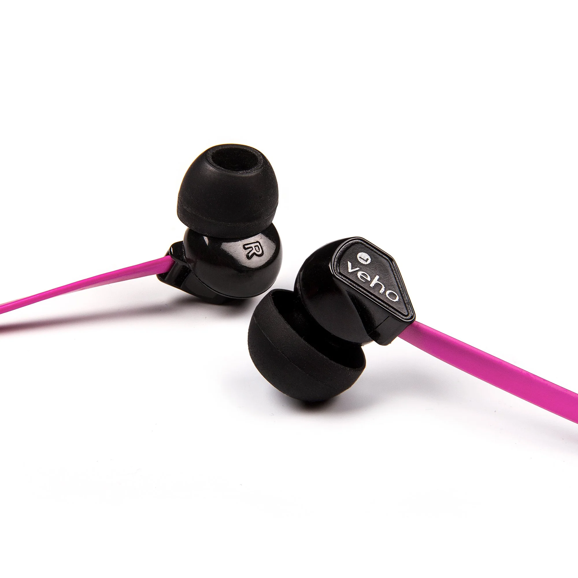Veho 360 Z-1 Stereo Noise isolating Earphones with flex 'anti' tangle cord system - Pink - Image 4